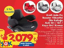 KRAFT JADE FİX BOOSTER YÜKSELTİCİ OTO/ARABA KOLTUĞU AÇIK GRİ / GRİ / KOYU GRİ/ KIRMIZI KRAFT JADE FİX BOOSTER YÜKSELTİCİ OTO/ARABA KOLTUĞU AÇIK GRİ / GRİ / KOYU GRİ/ KIRMIZI